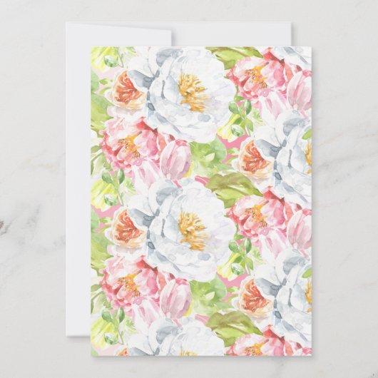 甘い小さなバニーが途中にあるベビー散水 招待状 (裏面)