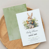 甘い小さなバニーのウサギの赤ちゃんシャワー 招待状