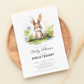 甘い小さなバニーのウサギの赤ちゃんシャワー 招待状