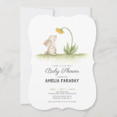 甘い小さなバニーのウサギの赤ちゃんシャワー 招待状 (正面)