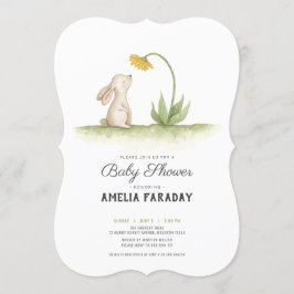甘い小さなバニーのウサギの赤ちゃんシャワー 招待状
