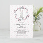 甘い小さなバニーのベビーシャワー 招待状 (スタンド正面)