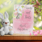 甘い小さなバニーの赤ちゃんシャワーの好意とおやつ 台座サイン