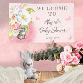 甘い小さなバニーの赤ちゃんシャワーへようこそ 横断幕