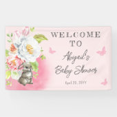 甘い小さなバニーの赤ちゃんシャワーへようこそ 横断幕 (横)