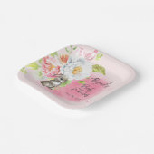 甘い小さなバニーピンクの女の子の赤ちゃんシャワー ペーパープレート (傾斜あり)