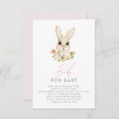 甘い小さなバニーブックスベビー エンクロージャーカード (正面/裏面)