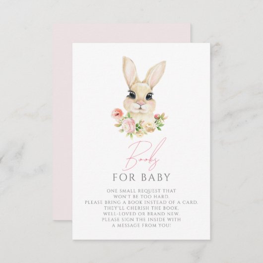 甘い小さなバニーブックスベビー エンクロージャーカード (正面/裏面)