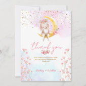 甘い小さなバニーベビーガールシャワー サンキューカード (正面)