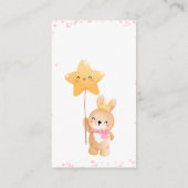 甘い小さなバニー女の子おむつラッフルベビーシャワー エンクロージャーカード (裏面)