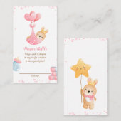 甘い小さなバニー女の子おむつラッフルベビーシャワー エンクロージャーカード (正面/裏面)