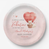 甘い小さなバレンタインが途中の赤ちゃんシャワー ペーパープレート (正面)