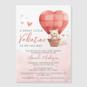 甘い小さなバレンタインが途中の赤ちゃんシャワー マグネット招待状 (正面)