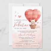 甘い小さなバレンタインが途中の赤ちゃんシャワー 招待状 (正面)