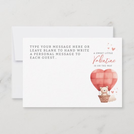 甘い小さなバレンタインザウェイフラット サンキューカード (裏面)