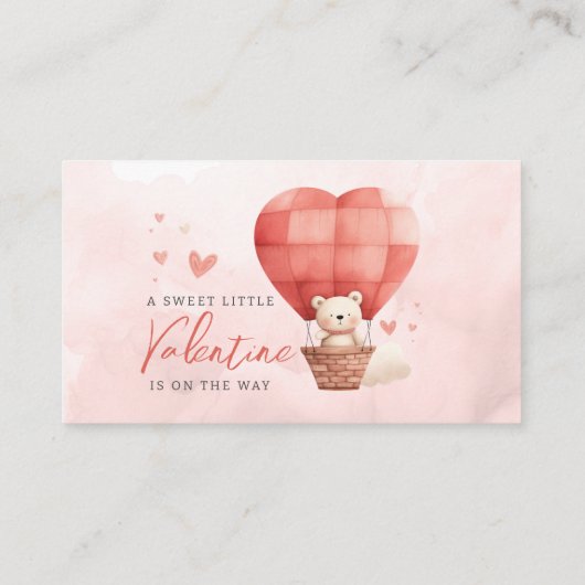 甘い小さなバレンタインデーベビーの赤ちゃんシャワー エンクロージャーカード (裏面)