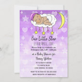 甘い小さなヒスパニックベビーの星とムーンガール 招待状 (正面)