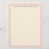 甘い小さなピンクの花 レターヘッド (正面/裏面)