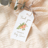 甘い小さなピーチフルーツ赤ちゃんシャワーありがとう ギフトタグ