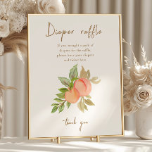 甘い小さなピーチフルーツ赤ちゃんシャワーおむつラッフル