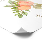 甘い小さなピーチフルーツ赤ちゃんシャワーおむつラッフル ポスター (角)