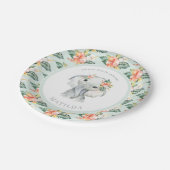 甘い小さなピーナッツのセージ緑の象のフローラ ペーパープレート (アングル)