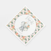 甘い小さなピーナッツ象の誕生日パーティー スタンダードランチョンナプキン (角)