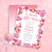 甘い小さなベビーキャンディフレーム女の子のベビー散水 招待状