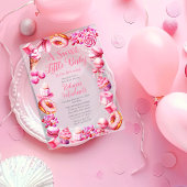 甘い小さなベビーキャンディフレーム女の子ベビーシャワー アクリル招待状