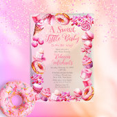 甘い小さなベビーキャンディフレーム女の子ベビーシャワー アクリル招待状