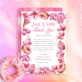 甘い小さなベビーキャンディフレーム女の子ベビーシャワー サンキューカード