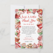 甘い小さなベビーキャンディフレーム女の子ベビーシャワー サンキューカード (正面)