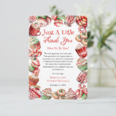 甘い小さなベビーキャンディフレーム女の子ベビーシャワー サンキューカード (スタンド正面)