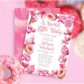 甘い小さなベビーキャンディフレーム女の子ベビーシャワー 招待状