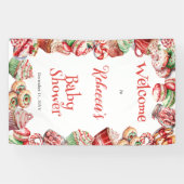 甘い小さなベビーキャンディフレーム赤ちゃんシャワー 横断幕 (横)