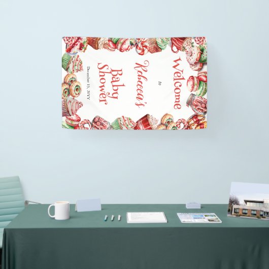 甘い小さなベビーキャンディフレーム赤ちゃんシャワー 横断幕 (トレードショー)
