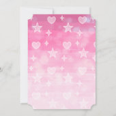 甘い小さなベビーピンクの星と月の女の子Invt 招待状 (裏面)