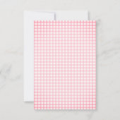 甘い小さなベビーピンク弓ガールベビーシャワー サンキューカード (裏面)