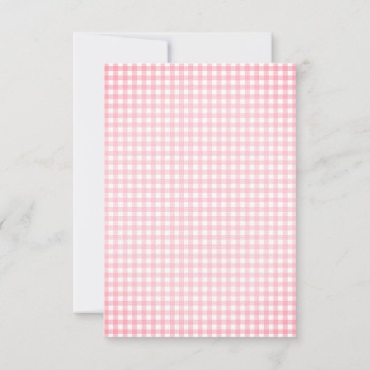 甘い小さなベビーピンク弓ガールベビーシャワー サンキューカード (裏面)