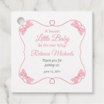 甘い小さなベビーピンク弓ガールベビーシャワー