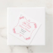 甘い小さなベビーピンク弓ガールベビーシャワー フェイバータグ (インサイチュ)