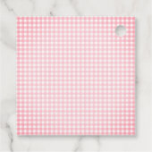 甘い小さなベビーピンク弓ガールベビーシャワー フェイバータグ (裏面)