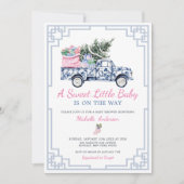 甘い小さなベビー冬の陳腐な赤ちゃんシャワー 招待状 (正面)