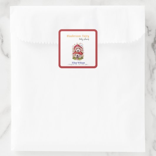 甘い小さなマッシュルームの妖精が途中にある スクエアシール (バッグ)