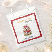 甘い小さなマッシュルームの妖精が途中にある フェイバーバッグ (クリップ留めされた状態)