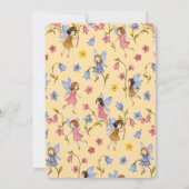 甘い小さなマッシュルームの妖精が途中にある 招待状 (裏面)