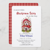 甘い小さなマッシュルームの妖精が途中にある 招待状 (正面/裏面)