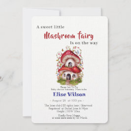 甘い小さなマッシュルームの妖精が途中にある 招待状