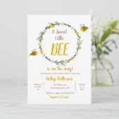 甘い小さなミツバチが赤ちゃんのシャワーを途中にある 招待状 (スタンド正面)