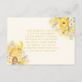 甘い小さなミツバチの赤ちゃんシャワーがお菓子をもたらす エンクロージャーカード (裏面)